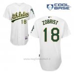 Maglia Baseball Uomo Oakland Athletics Ben Zobrist 18 Bianco 1ªCool Base