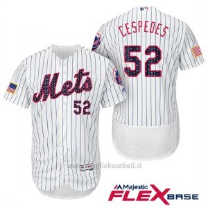 Maglia Baseball Uomo New York Mets 2017 Estrellas y Rayas Yoenis Cespedes Bianco Flex Base