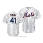 Maglia Baseball Uomo New York Mets Tom Seaver 41 Bianco Home Cool Base