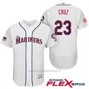 Maglia Baseball Uomo Seattle Mariners 2017 Estrellas y Rayas Nelson Cruz Bianco Flex Base