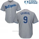 Maglia Baseball Uomo Los Angeles Dodgers 9 Yasmani Grandal Cool Base Grigio