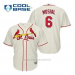 Maglia Baseball Uomo St. Louis Cardinals Stan Musial 6 Crema Alterner Cool Base