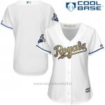 Maglia Baseball Donna Kansas City Royals World Series Campione Or Program Bianco Cool Base