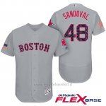 Maglia Baseball Uomo Boston Red Sox 2017 Estrellas y Rayas Pablo Sandoval Grigio Flex Base