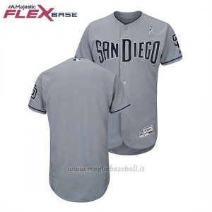 Maglia Baseball Uomo San Diego Padres Grigio 2018 Dia del Padre Flex Base