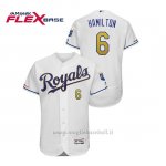 Maglia Baseball Uomo Kansas City Royals Billy Hamilton 150th Aniversario Patch Flex Base Bianco2