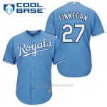 Maglia Baseball Uomo Kansas City Royals Brandon Finnegan 27 Powder Blu Alterner Cool Base