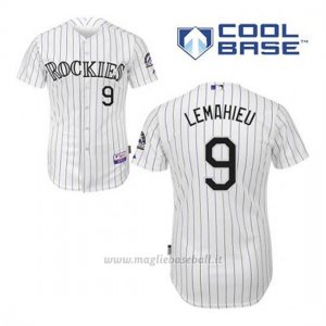 Maglia Baseball Uomo Colorado Rockies Dj Lemahieu 9 Bianco 1ªCool Base