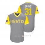 Maglia Baseball Uomo Pittsburgh Pirates A.j. Schugel 2018 Llws Players Weekend Schug Grigio