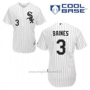 Maglia Baseball Uomo Chicago White Sox Harold Baines 3 Bianco 1ªCool Base