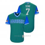 Maglia Baseball Uomo Seattle Mariners Andrew Romine 2018 Llws Players Weekend Romi Aqua