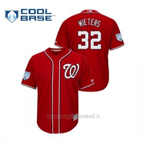 Maglia Baseball Uomo Washington Nationals Matt Wieters 2019 Entrenamiento De Primavera Cool Base Rosso