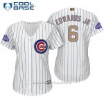 Maglia Baseball Donna Chicago Cubs 6 Carl Edwards Jr. Bianco Or Program Cool Base