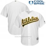 Maglia Baseball Uomo Oakland Athletics Majestic Bianco Cool Base Big Tall