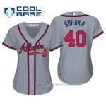 Maglia Baseball Donna Atlanta Braves Mike Soroka Cool Base Majestic Road 2019 Grigio