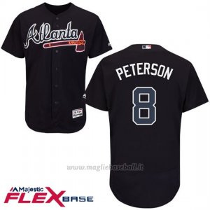 Maglia Baseball Uomo Atlanta Braves 8 Jace Peterson Blu Autentico Collezione Flex Base