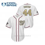Maglia Baseball Uomo Washington Nationals 44 Daniel Hudson 2019 Gold Program Cool Base Bianco