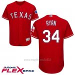 Maglia Baseball Uomo Texas Rangers Nolan Ryan Majestic Autentico Collezione Flex Base Scarlet