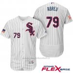 Maglia Baseball Uomo Chicago White Sox 2017 Estrellas Y Rayas 79 Jose Abreu Bianco Flex Base