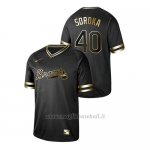 Maglia Baseball Hombre Atlanta Braves Mike Soroka 2019 Golden Edition Nero