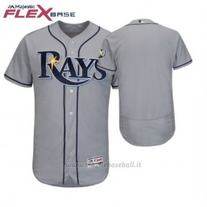 Maglia Baseball Uomo Tampa Bay Rays Grigio 2018 Dia de la Madre Flex Base