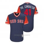 Maglia Baseball Uomo Boston Rosso Sox Chris Sale 2018 Llws Players Weekend The Conductor Blu
