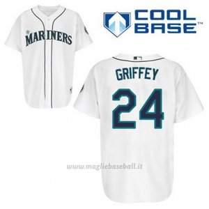 Maglia Baseball Uomo Seattle Mariners Ken Griffey 24 Bianco 1ªCool Base