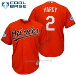 Maglia Baseball Uomo Baltimore Orioles 2 J.j. Hardy Arancione 2017 Allenamento Primaverile Cool Base Giocatore