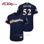 Maglia Baseball Uomo Milwaukee Brewers Jimmy Nelson Flex Base Entrenamiento De Primavera 2019 Blu
