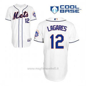 Maglia Baseball Uomo New York Mets Juan Lagares 12 Bianco Alterner Cool Base
