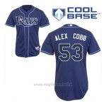 Maglia Baseball Uomo Tampa Bay Rays Alex Cobb 53 Blu Blu Alterner Cool Base