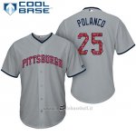 Maglia Baseball Uomo Pittsburgh Pirates 2017 Estrellas y Rayas Gregory Polanco Grigio Cool Base