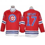 Maglia Baseball Uomo Chicago Cubs 17 Kris Bryant Autentico Rosso Long Sleeve