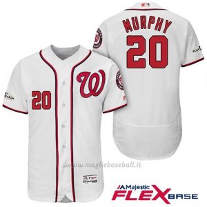 Maglia Baseball Uomo Washington Nationals 2017 Postseason Daniel Murphy Bianco Flex Base