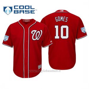 Maglia Baseball Uomo Washington Nationals Yan Gomes Cool Base Entrenamiento De Primavera 2019 Rosso