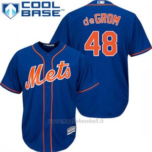 Maglia Baseball Uomo New York Mets Jacob Degrom 48 Blu Alterner 1ªCool Base