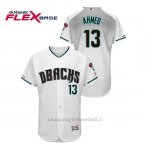 Maglia Baseball Uomo Arizona Diamondbacks Nick Ahmed 150th Aniversario Patch Autentico Flex Base Bianco