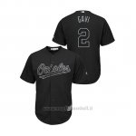 Maglia Baseball Uomo Baltim Ore Orioles Jonathan Villar 2019 Players Weekend Gavi Replica Nero