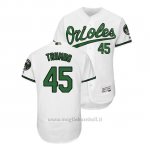 Maglia Baseball Uomo Baltimore Orioles Mark Trumbo Throwback Earth Day Bianco