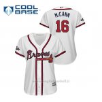 Maglia Baseball Donna Atlanta Braves 16 Brian Mccann 2019 Postseason Cool Base Bianco