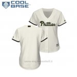 Maglia Baseball Donna Philadelphia Phillies 2018 Dia de los Caidos Cool Base Crema