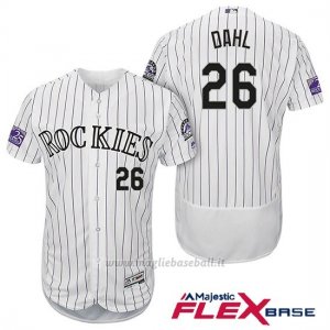 Maglia Baseball Uomo Colorado Rockies David Dahl 26 Bianco 25th Season Flex Base