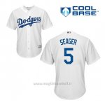 Maglia Baseball Uomo Los Angeles Dodgers Corey Seager 5 Bianco 1ªCool Base