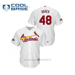 Maglia Baseball Uomo St. Louis Cardinals 48 Harrison Bader 2019 Postseason Cool Base Bianco