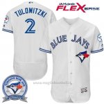 Maglia Baseball Uomo Toronto Blue Jays Troy Tulowitzki 2 Bianco Flex Base 40 Anniversario