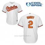 Maglia Baseball Uomo Baltimore Orioles 2 J.j. Hardy Bianco 1ªCool Base