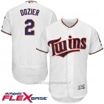 Maglia Baseball Uomo Minnesota Twins Brian Dozier 2 Bianco Flex Base Autentico Collezione Giocatore