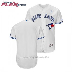 Maglia Baseball Uomo Toronto Blue Jays Bianco 2018 Dia del Padre Flex Base