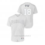 Maglia Baseball Hombre San Diego Padres 18 Austin Hedges 2019 Players Weekend Autentico Bianco