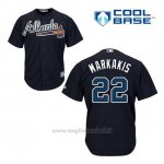 Maglia Baseball Uomo Atlanta Braves 22 Nick Markakis Blu Alterner Cool Base